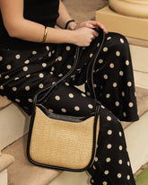 Clare Raffia Black Shoulder Bag
